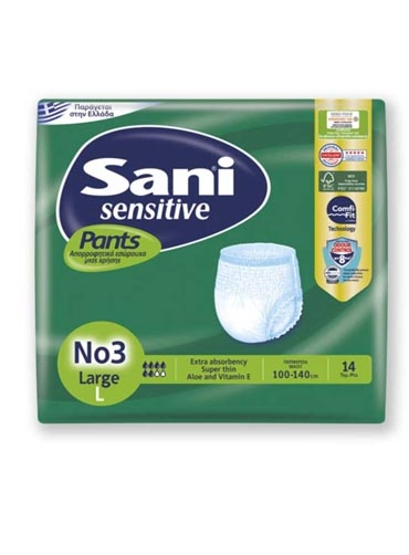 Sani Sensitive Pants No 3 Large 14 τμχ	